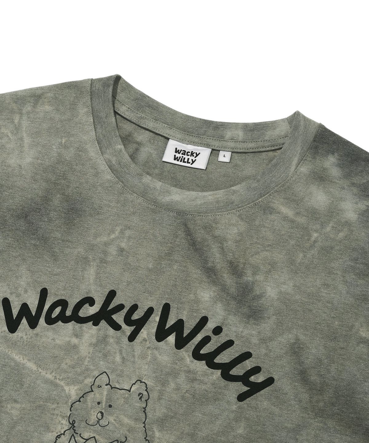 와키윌리(WACKY WILLY) 키키앤베어 나염 반팔 티셔츠 차콜