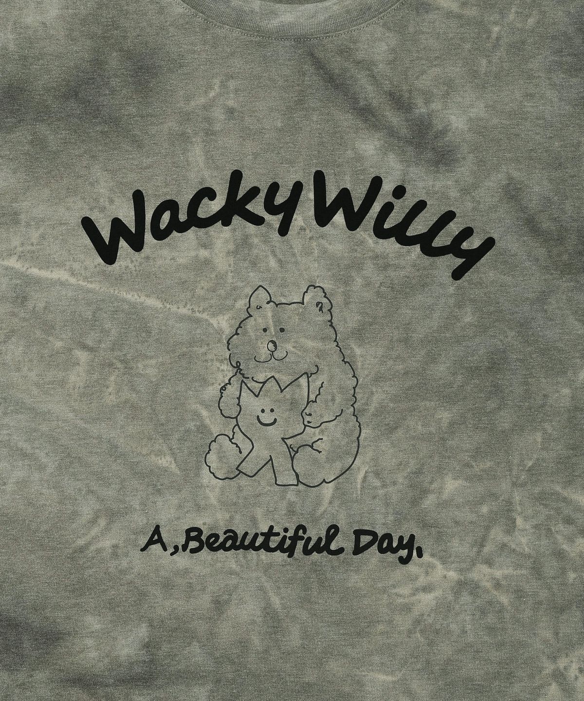 와키윌리(WACKY WILLY) 키키앤베어 나염 반팔 티셔츠 차콜
