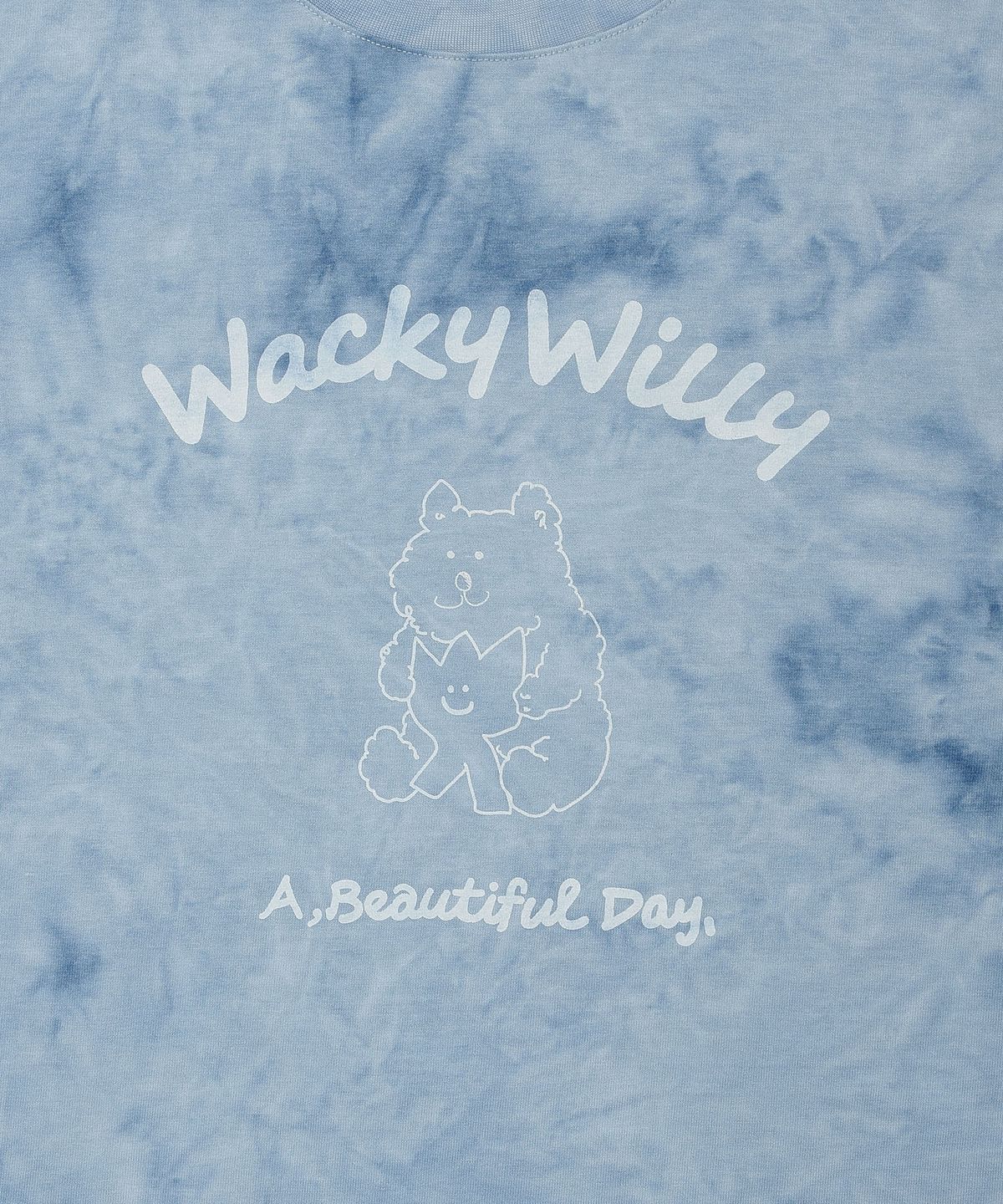와키윌리(WACKY WILLY) 키키앤베어 나염 반팔 티셔츠 블루