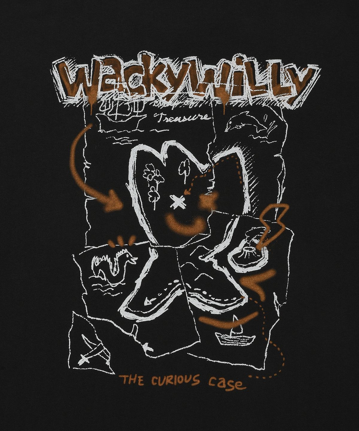 와키윌리(WACKY WILLY) 키키 아일랜드 그래픽 반팔 티셔츠 블랙