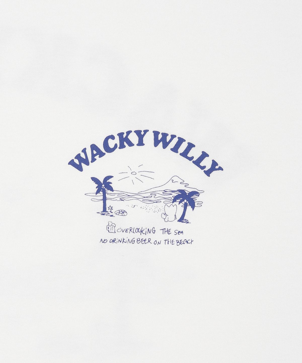 와키윌리(WACKY WILLY) 비치 그래픽 바캉스 반팔 티셔츠 화이트