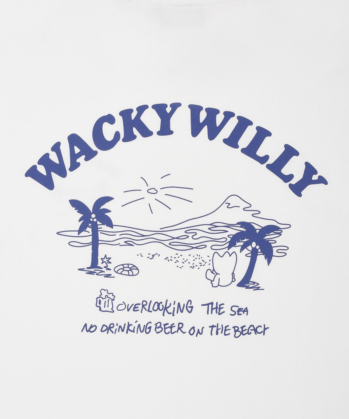 와키윌리(WACKY WILLY) 비치 그래픽 바캉스 반팔 티셔츠 화이트