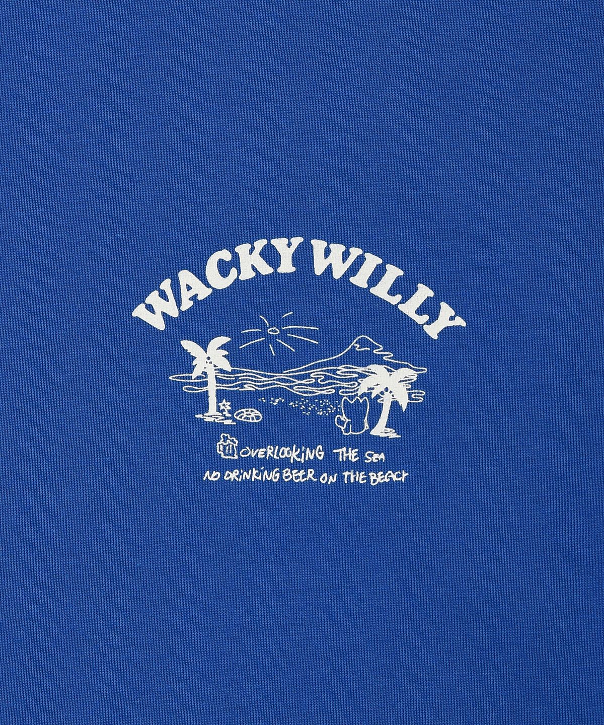 와키윌리(WACKY WILLY) 비치 그래픽 바캉스 반팔 티셔츠 블루
