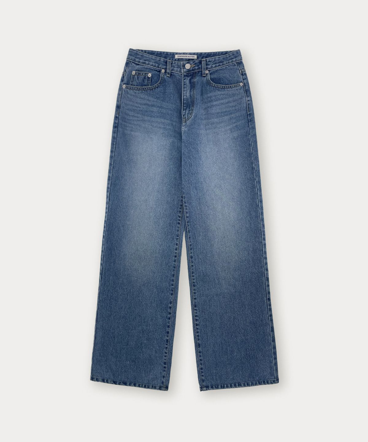 썸웨어버터(SOMEWHEREBUTTER) Ten Wide Denim Pants - Middle Blue