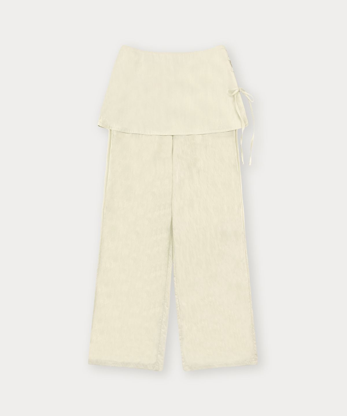 썸웨어버터(SOMEWHEREBUTTER) Muse Layered Skirt Pants - Cream