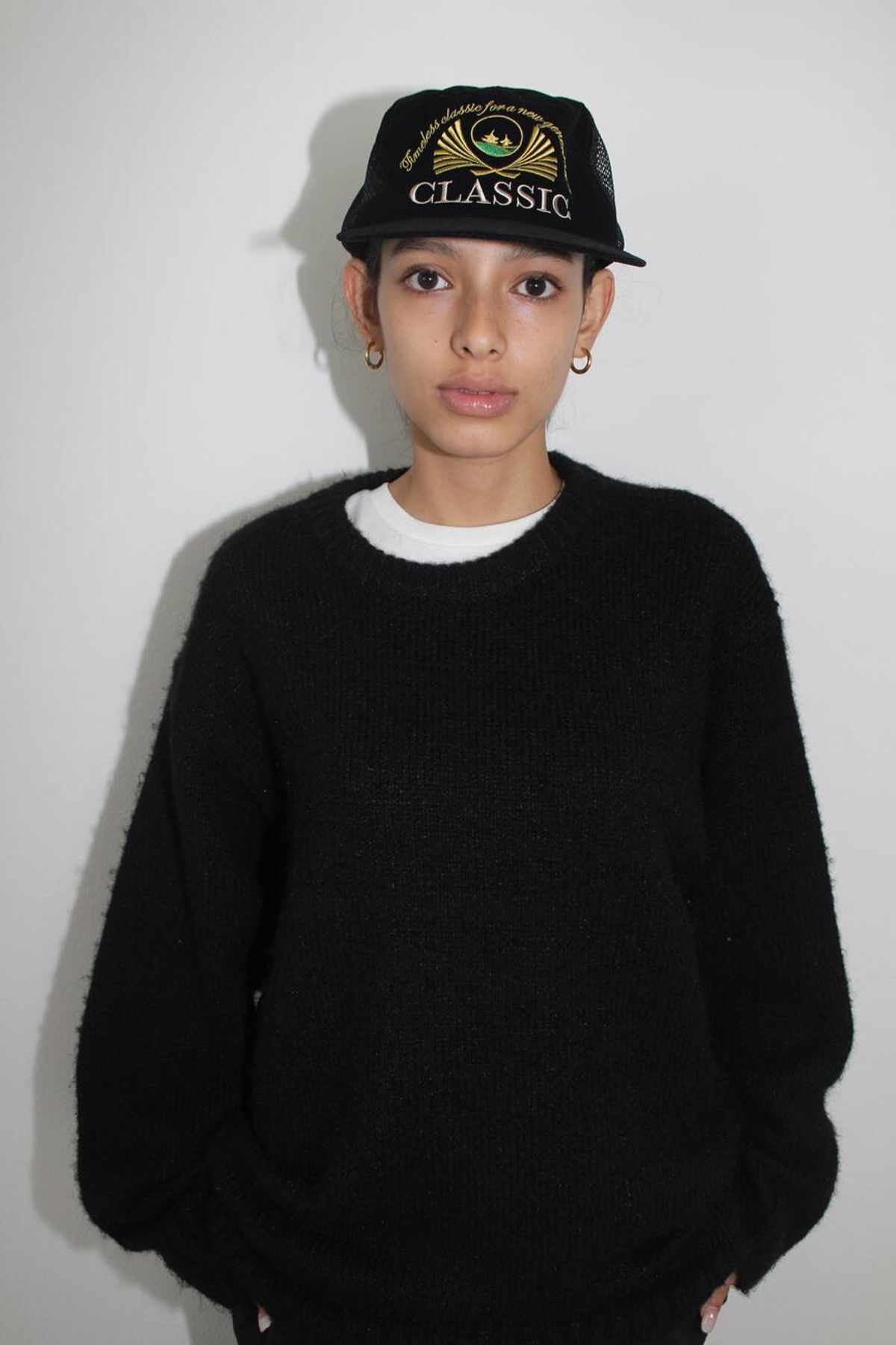 어텐즈(ATTENDS) Classic Lettering Cap (Black)