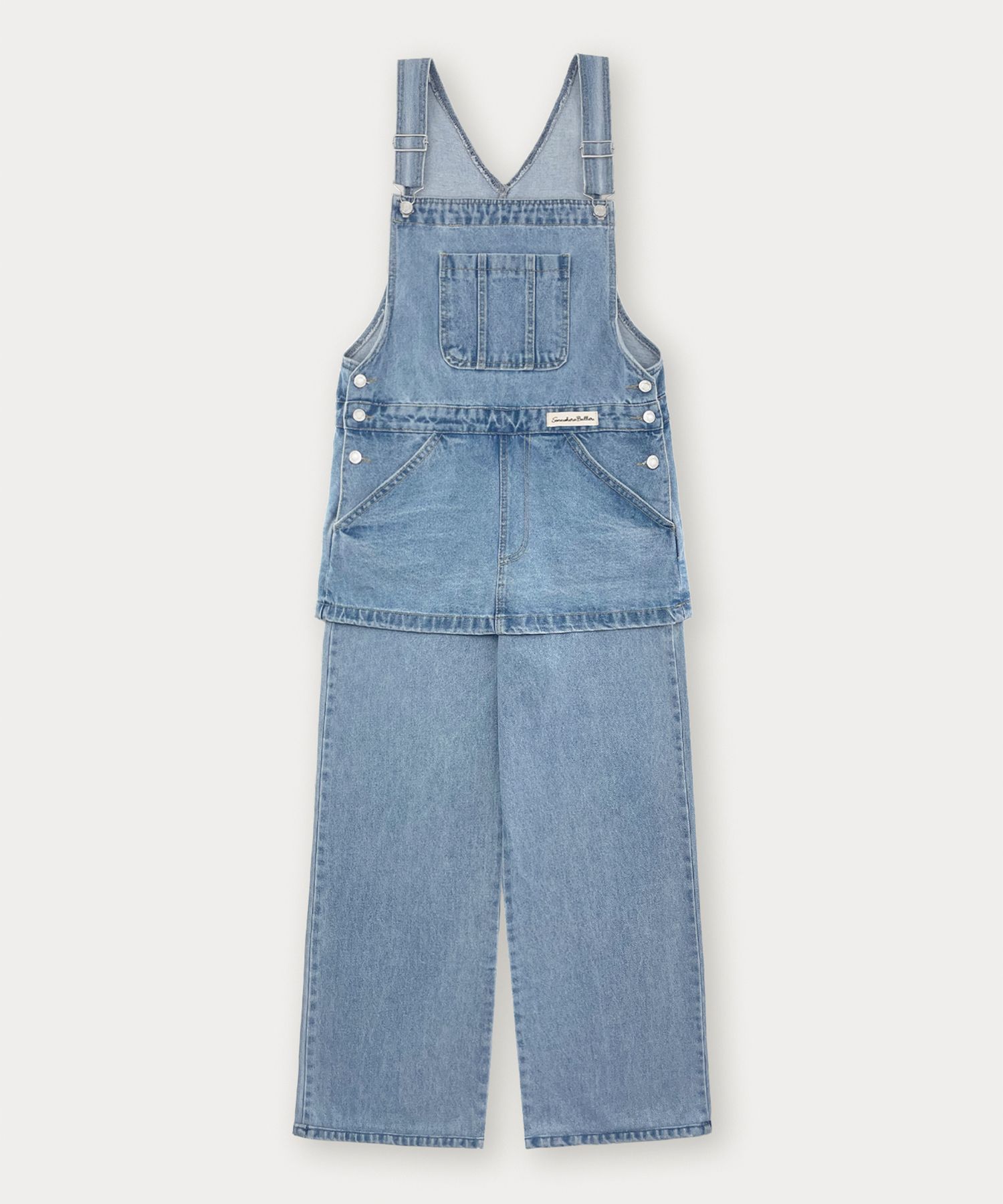 【SOMEWHEREBUTTER】Combi Denim Overall - Middle Blue MUSINSA公式 | SOMEWHEREBUTTER Combi Denim Overall - Middle Blue