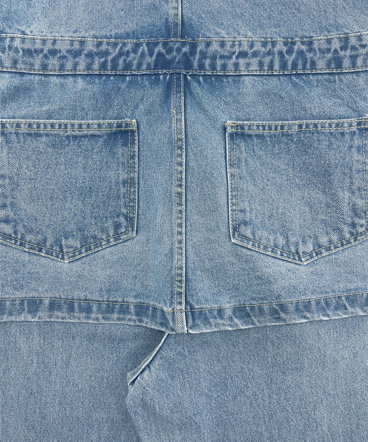 썸웨어버터(SOMEWHEREBUTTER) Combi Denim Overall - Middle Blue