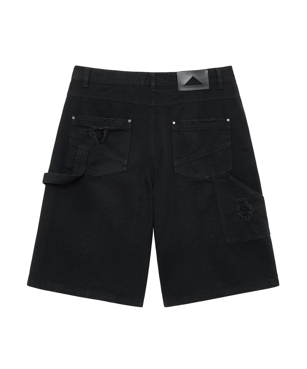 언지미크(UNGIMMICK) DISTRESSED BERMUDA SHORTS (BLACK)