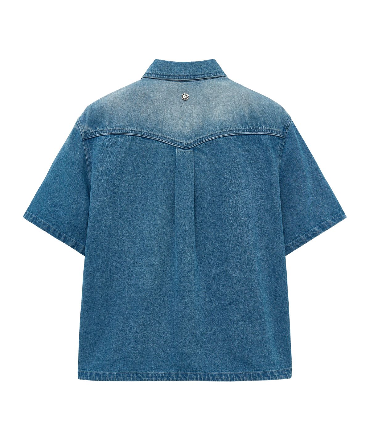 언지미크(UNGIMMICK) WESTERN DENIM SHORT SLEEVE SHIRT (BLUE)