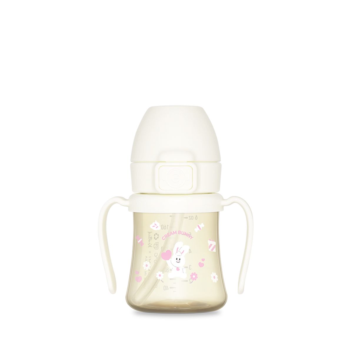 그로미미(GROSMIMI) 노티드 PPSU 크림버니 빨대컵 200ml (밀크)