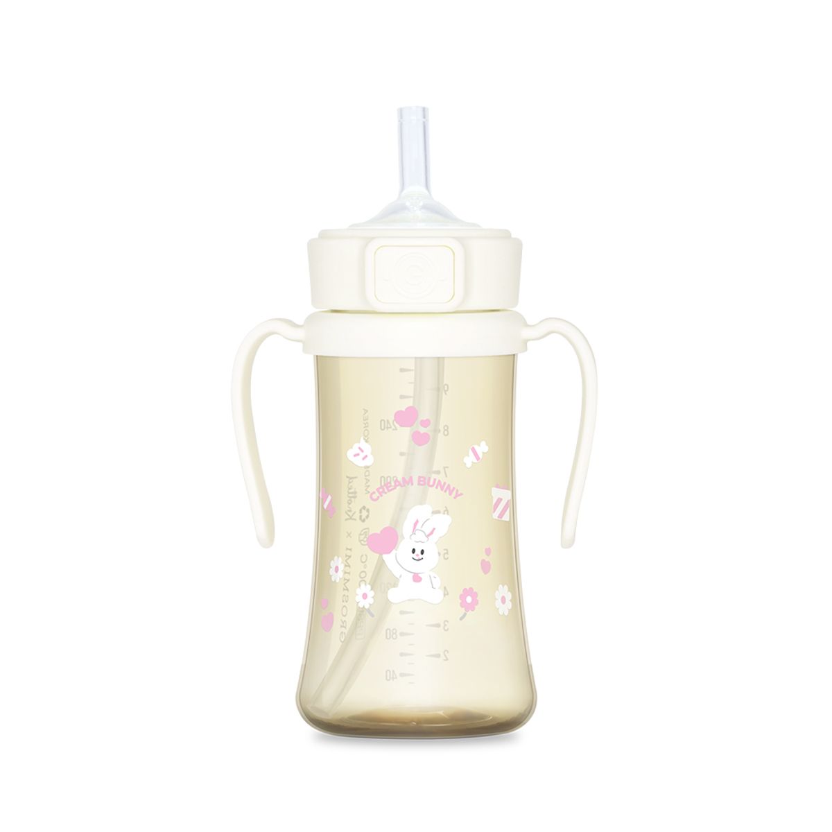 그로미미(GROSMIMI) 노티드 PPSU 크림버니 빨대컵 300ml (밀크)