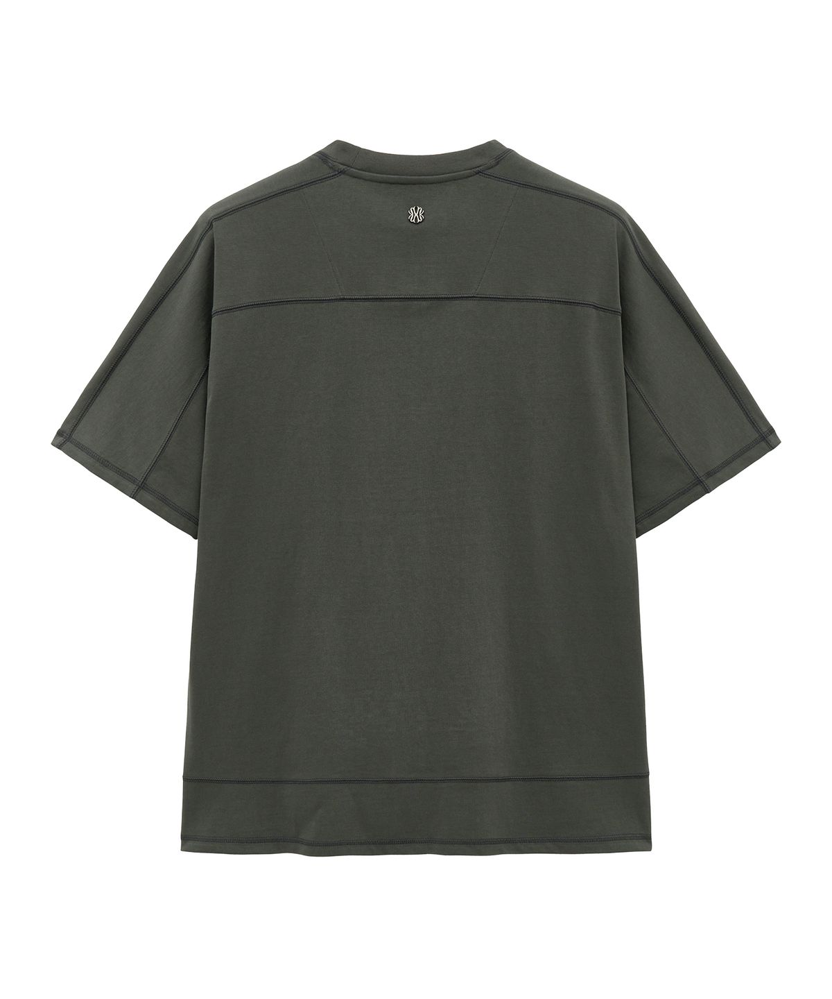 언지미크(UNGIMMICK) CURVED STITCH T-SHIRT (CHARCOAL)