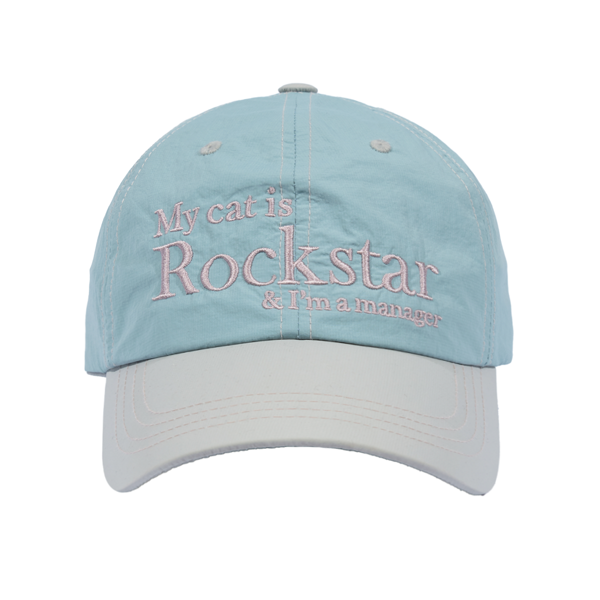 조거쉬(JOEGUSH) Rockstar cat Nylon cap (Sky Blue/Light Grey)
