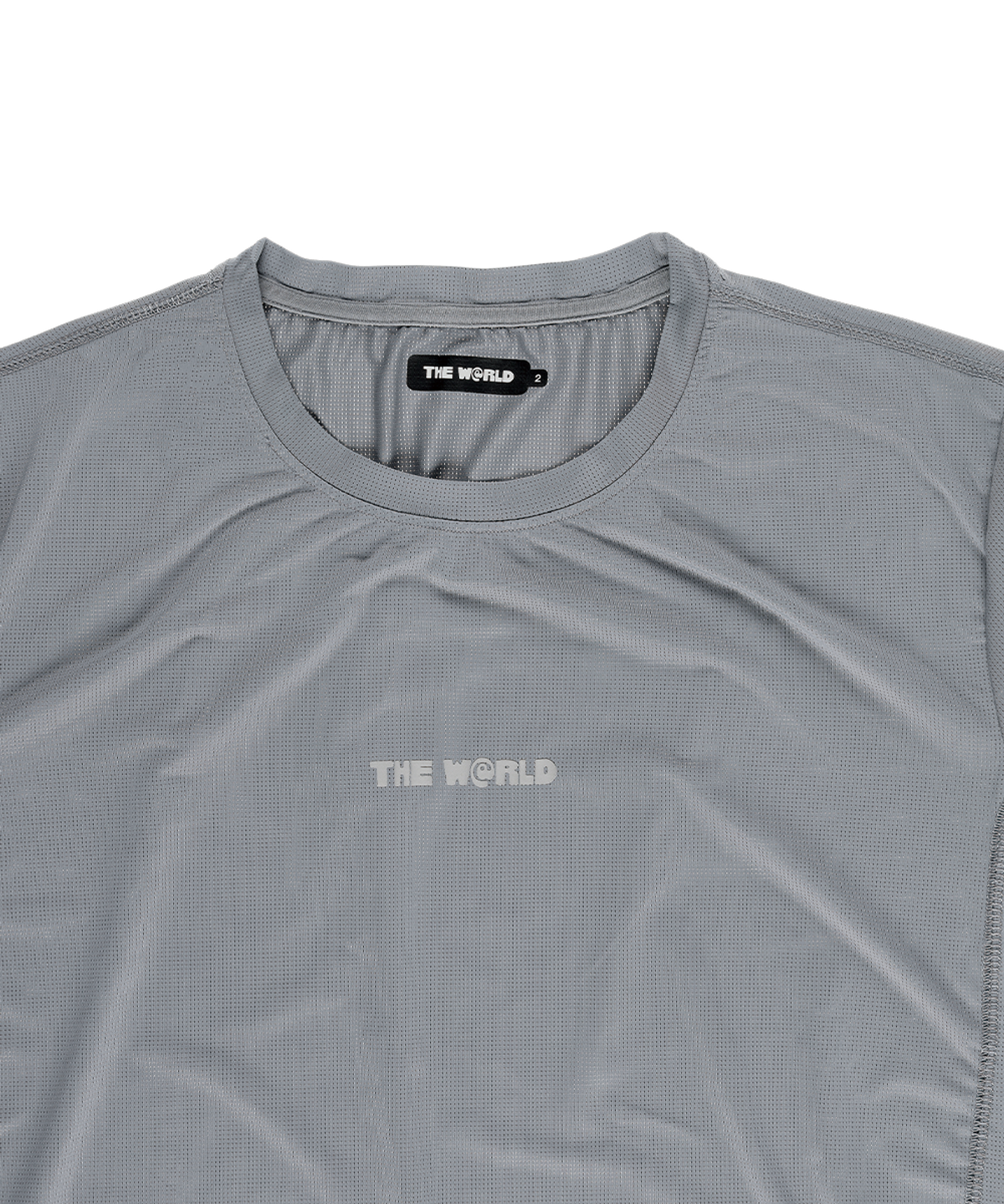 더왈드(THEWARLD) BASIC RUNNING TEE BLUE GRAY