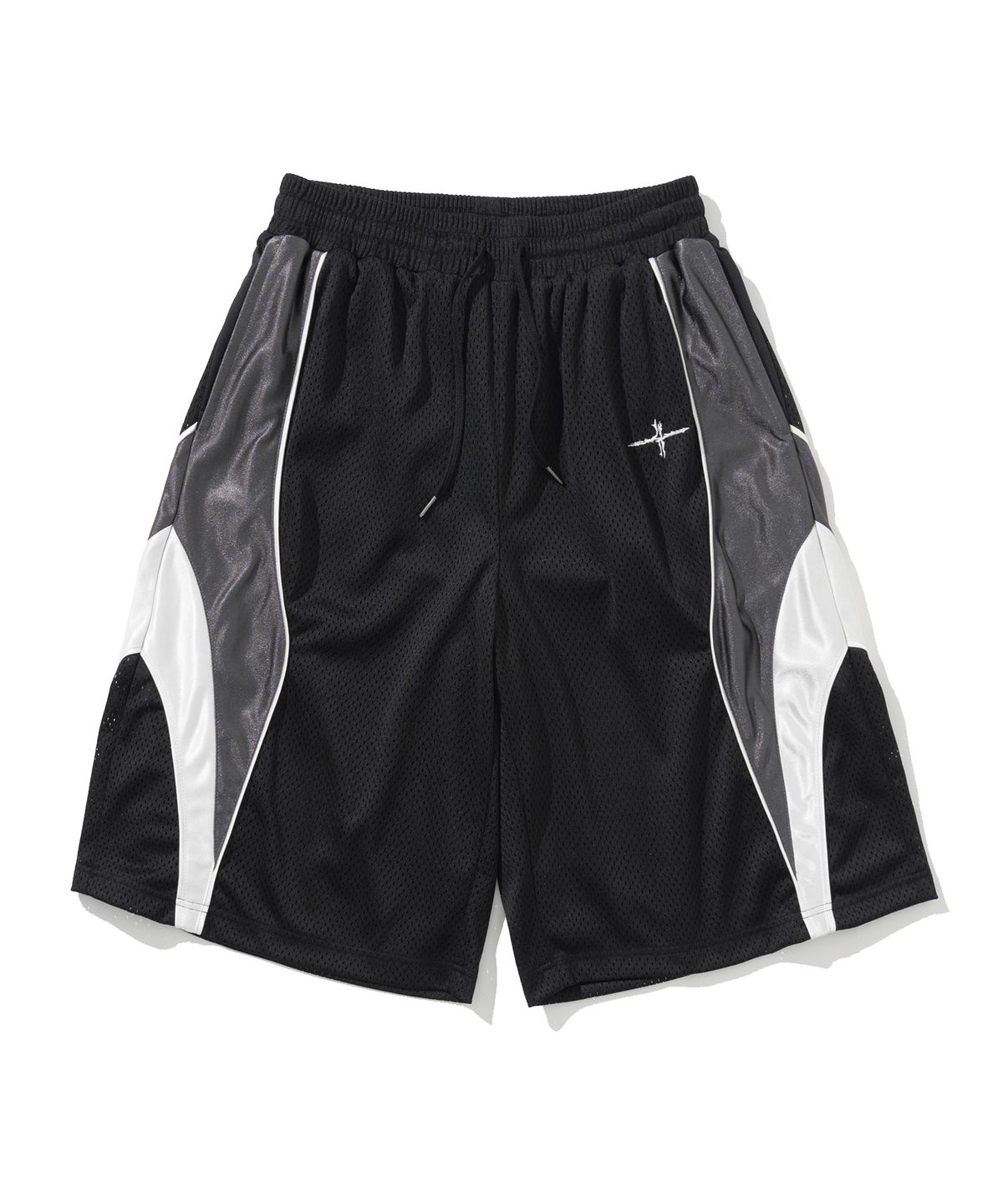 낫포너드(NOT4NERD) 4 Symbol Colour Block Mesh Shorts - Black