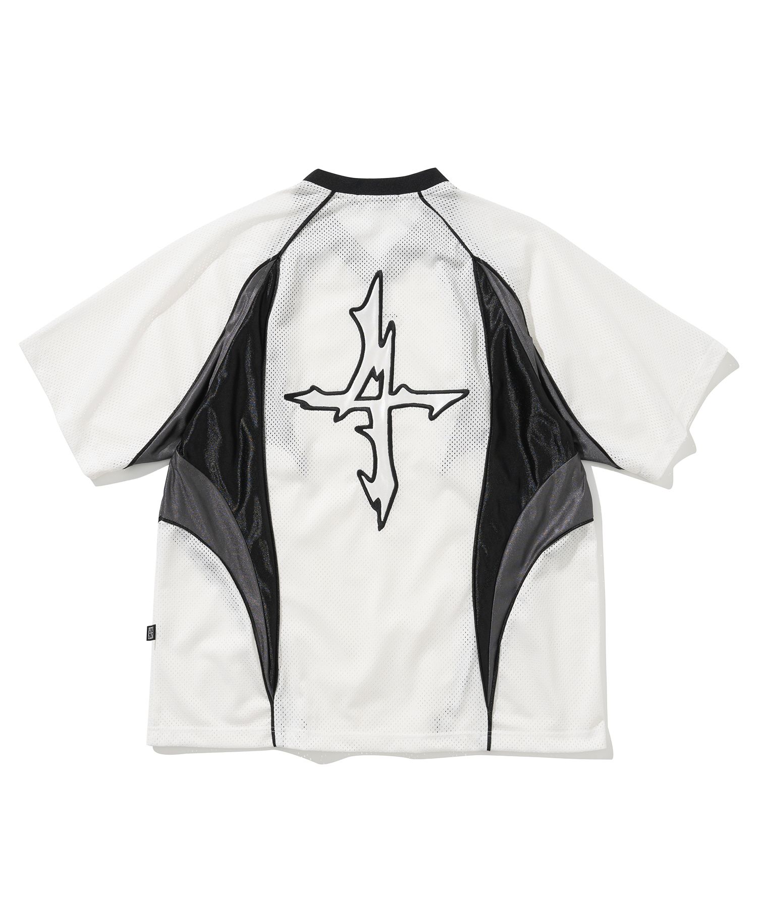 MUSINSA | NOT4NERD 4 Symbol Colour Block Mesh T-Shirts - White
