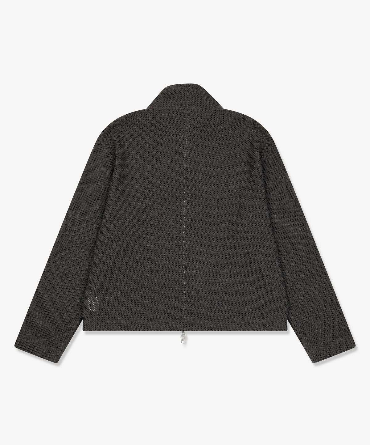 포즈넘버에잇(POSE NUMBER EIGHT) MESH KNIT ZIP-UP (DARK GREY)