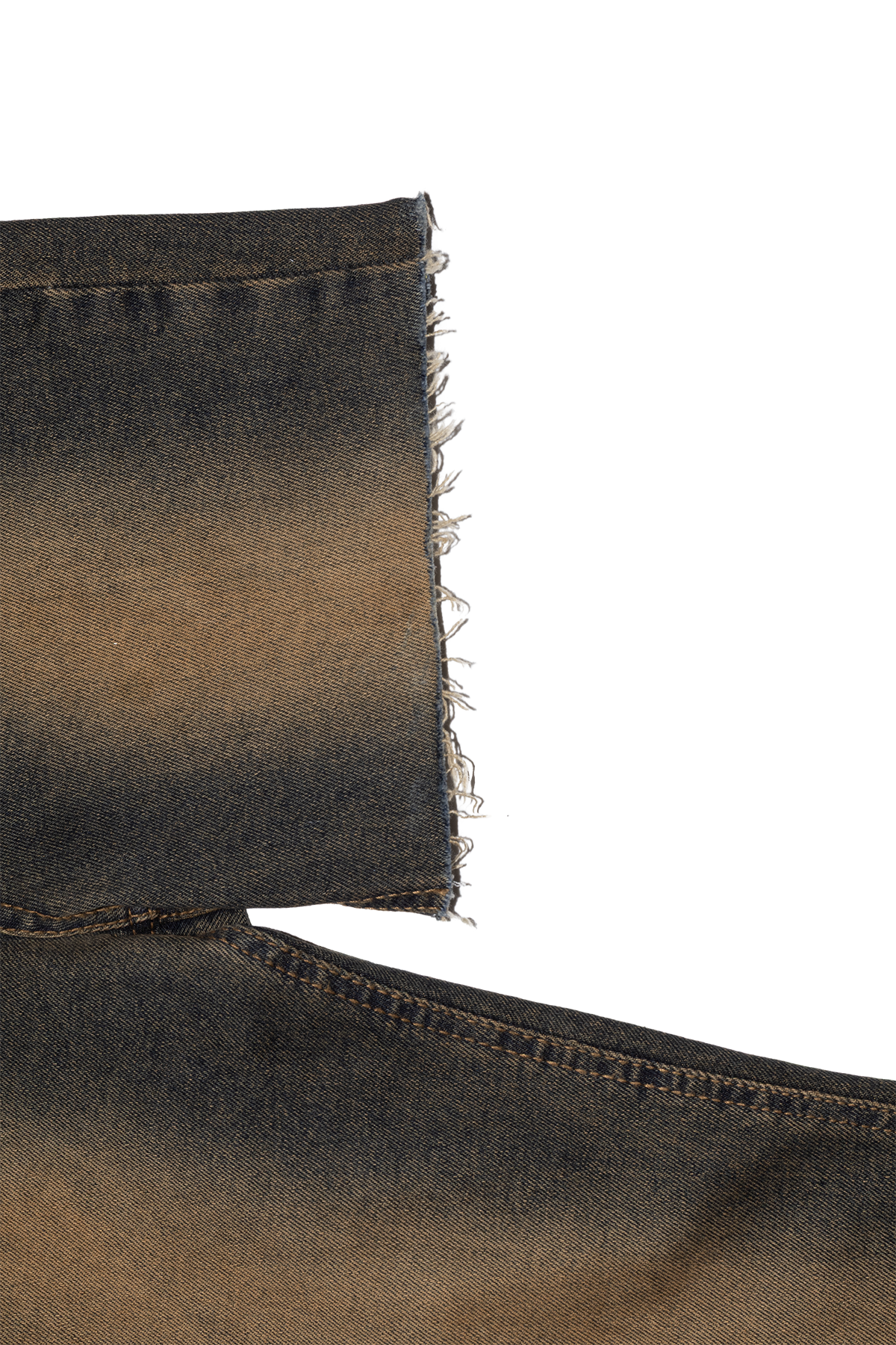 위드노쇼어(WITHNOSHORE) Cut-Off Pixel Label Denim Pants - black