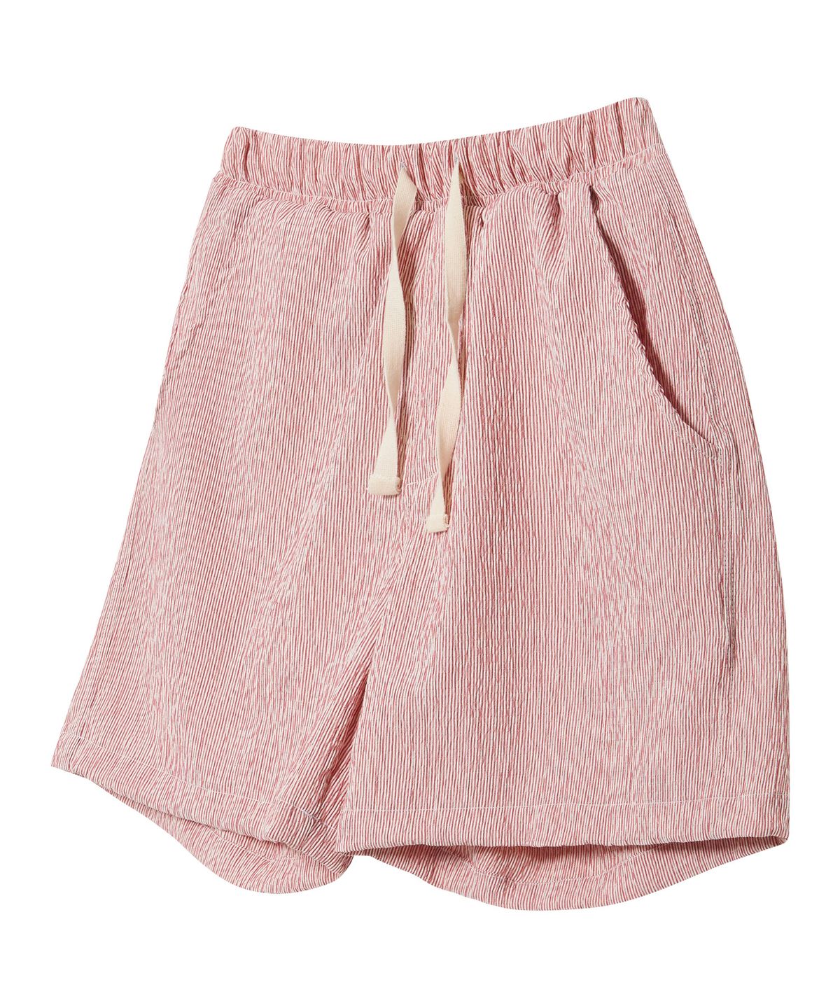 아모우(AMOU) Wrinkle stripe shorts red