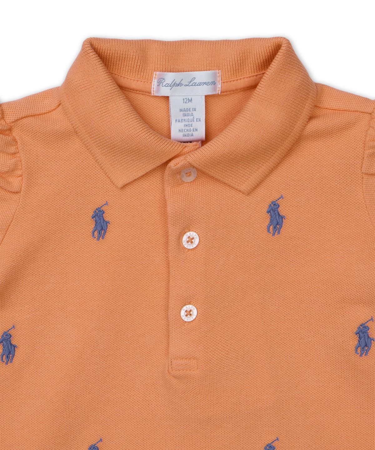 폴로 랄프 로렌 칠드런(POLO RALPH LAUREN CHILDREN) 폴로 포니 메시 폴로 드레스 앤 블루머-오렌지