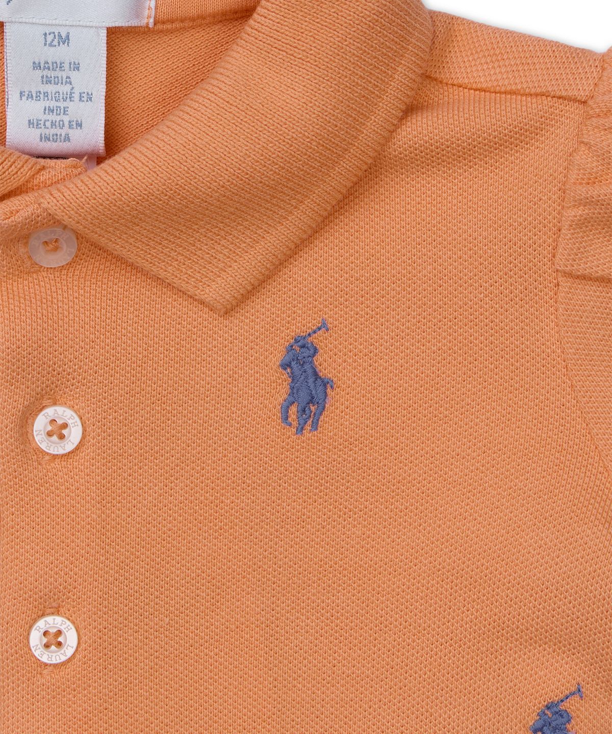 폴로 랄프 로렌 칠드런(POLO RALPH LAUREN CHILDREN) 폴로 포니 메시 폴로 드레스 앤 블루머-오렌지