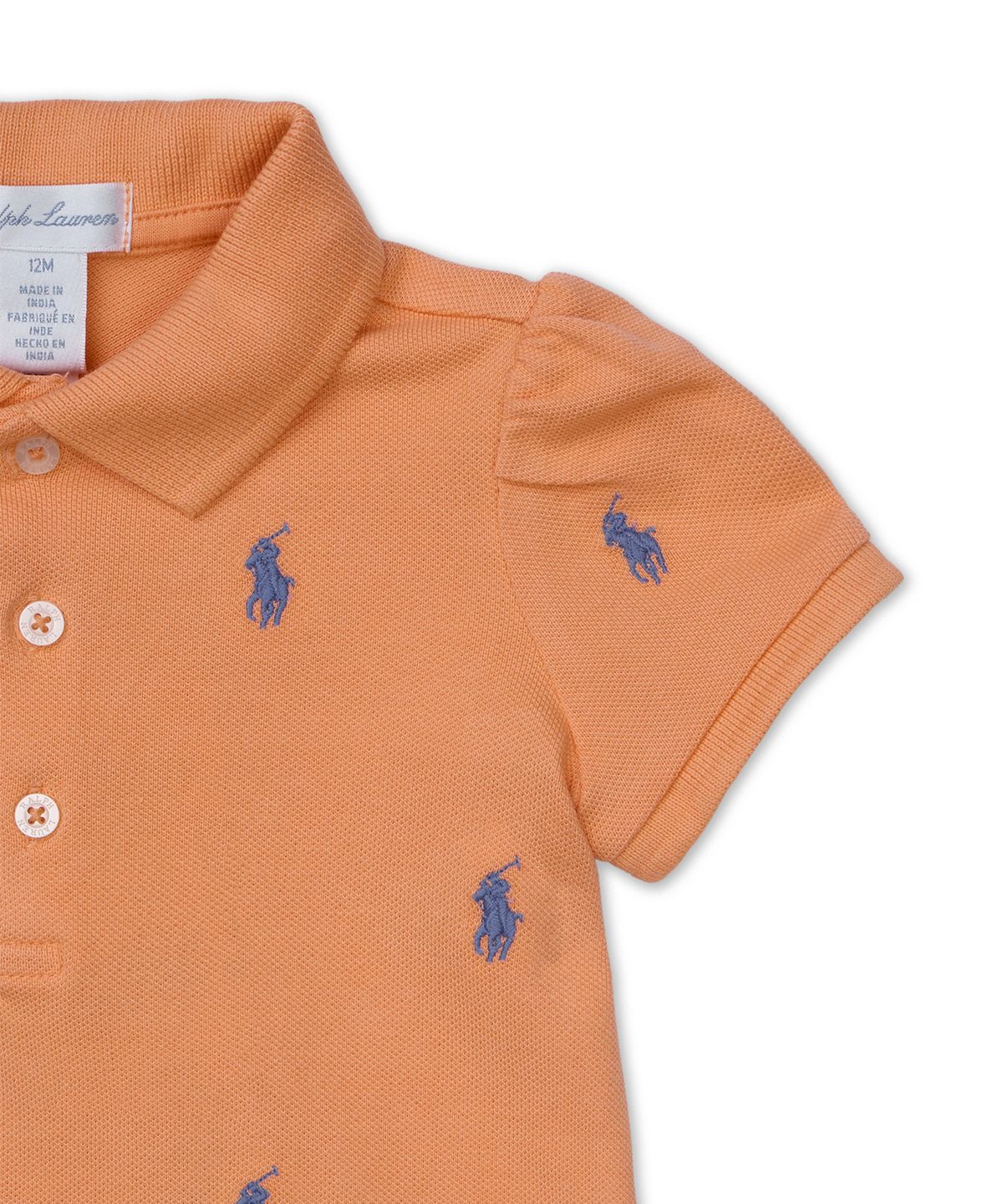 폴로 랄프 로렌 칠드런(POLO RALPH LAUREN CHILDREN) 폴로 포니 메시 폴로 드레스 앤 블루머-오렌지