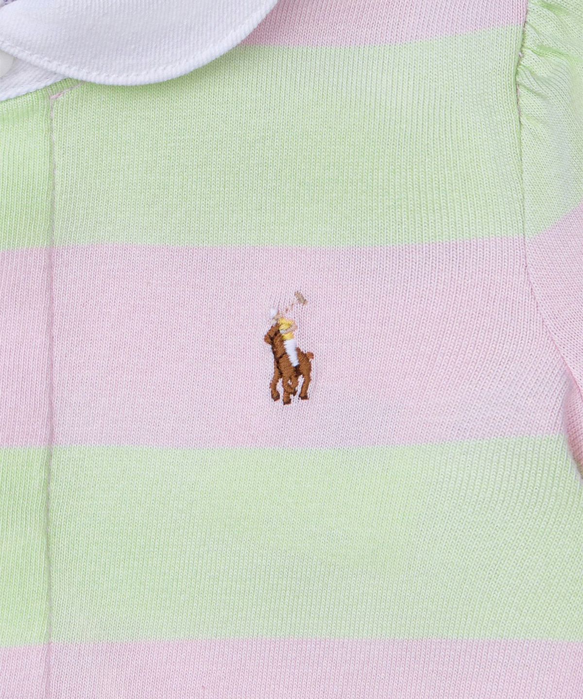 폴로 랄프 로렌 칠드런(POLO RALPH LAUREN CHILDREN) 스트라이프 코튼 럭비 드레스 앤 블루머-라이크 핑크