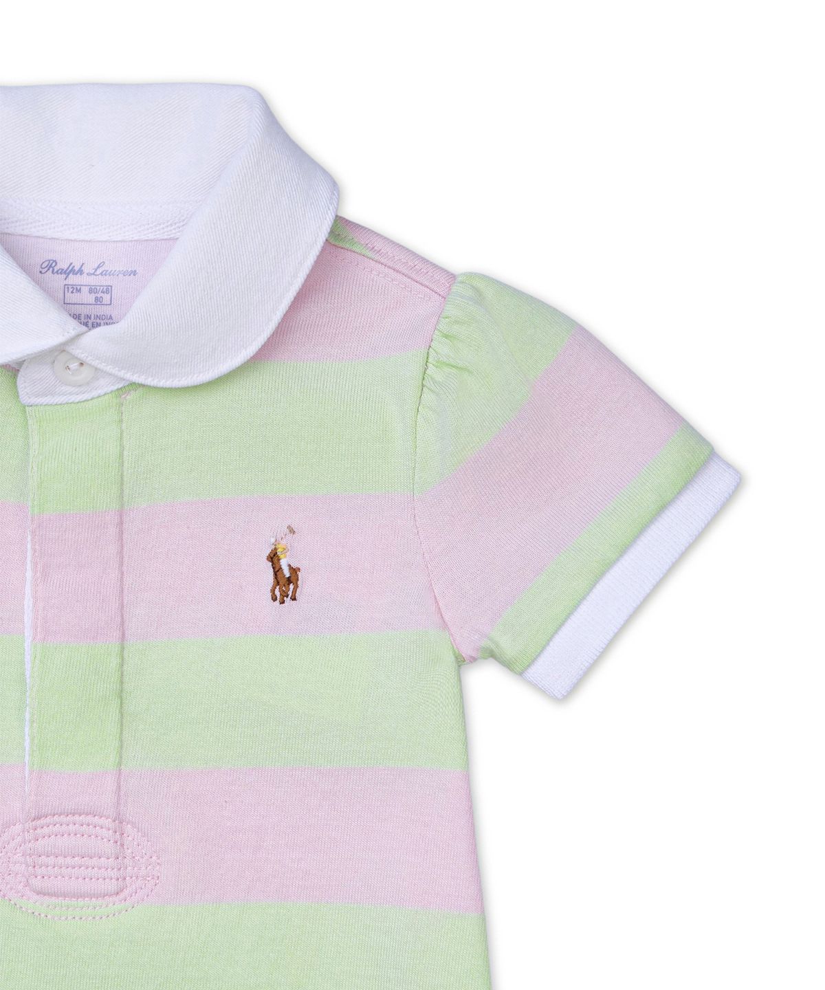 폴로 랄프 로렌 칠드런(POLO RALPH LAUREN CHILDREN) 스트라이프 코튼 럭비 드레스 앤 블루머-라이크 핑크