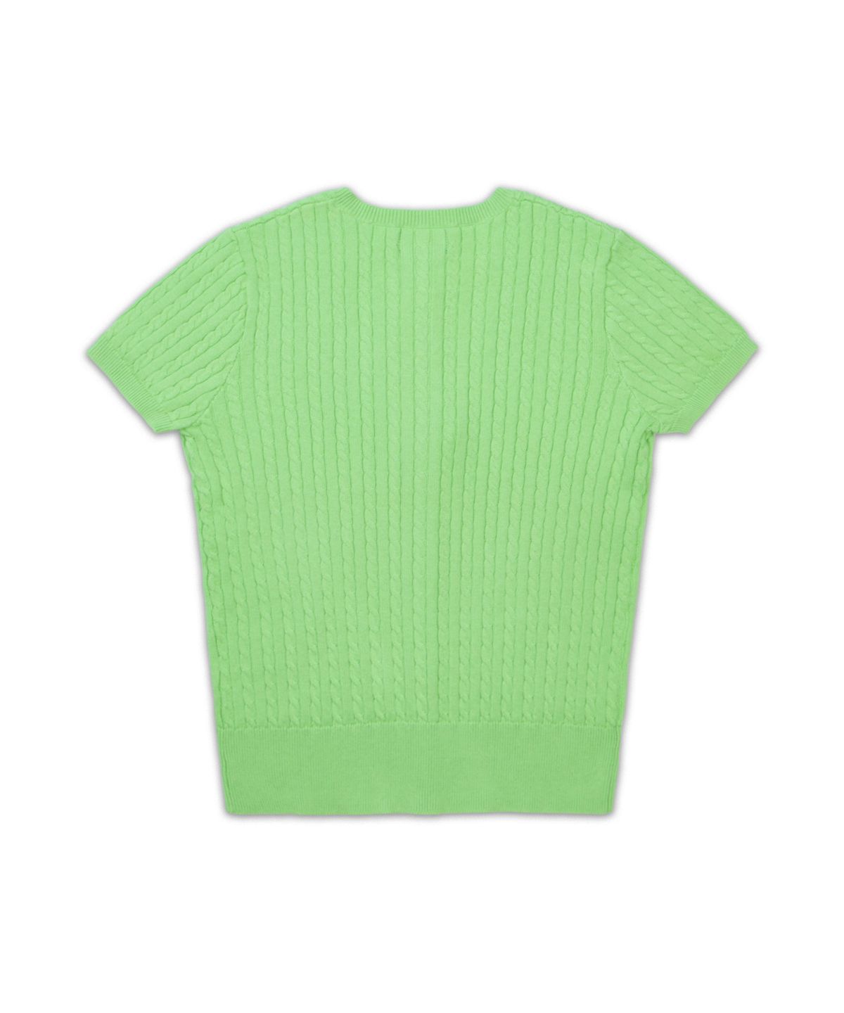 폴로 랄프 로렌 칠드런(POLO RALPH LAUREN CHILDREN) [여아 7-17세]미니 케이블 코튼 숏 슬리브 카디건-그린