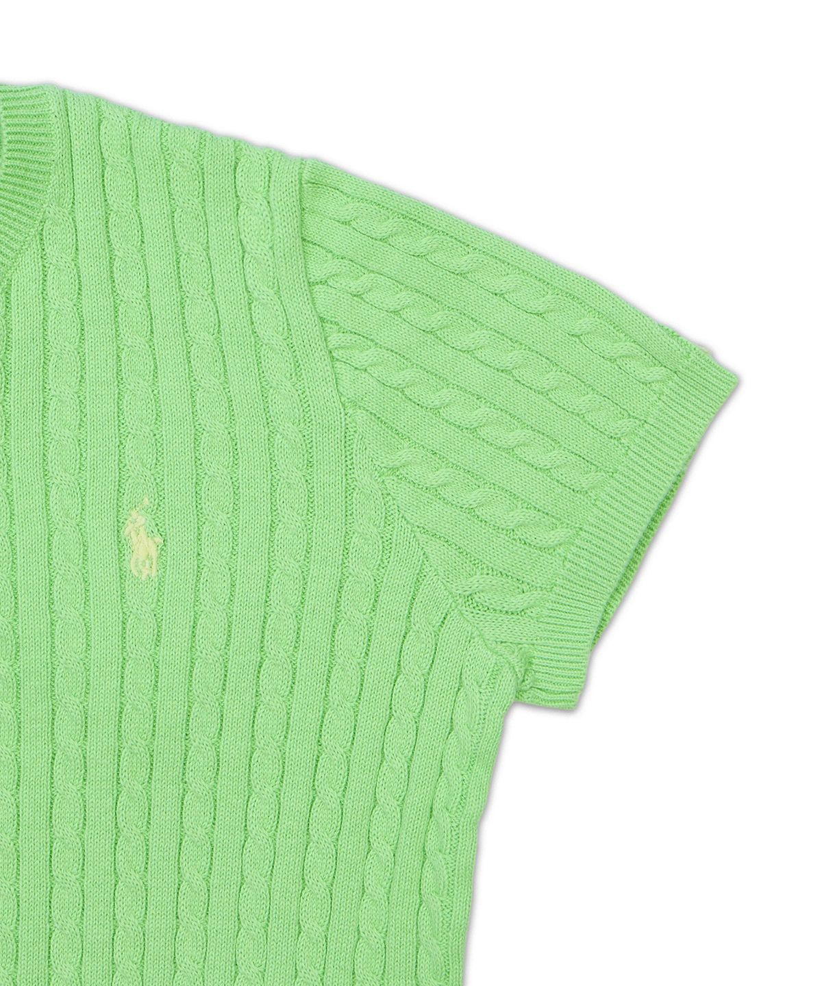 폴로 랄프 로렌 칠드런(POLO RALPH LAUREN CHILDREN) [여아 7-17세]미니 케이블 코튼 숏 슬리브 카디건-그린