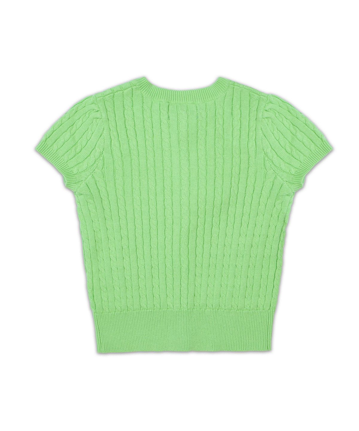폴로 랄프 로렌 칠드런(POLO RALPH LAUREN CHILDREN) 미니 케이블 코튼 숏 슬리브 카디건-그린