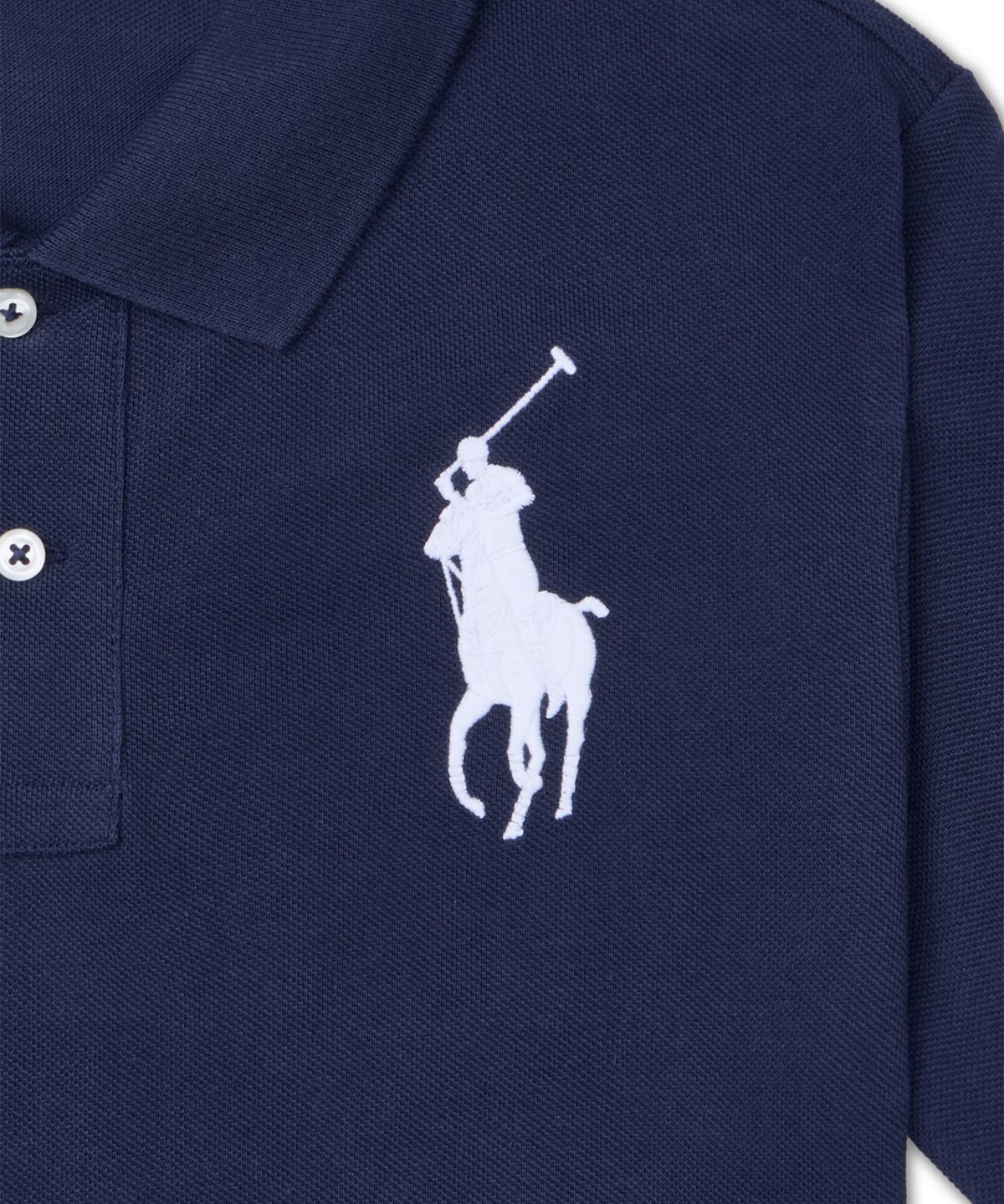 폴로 랄프 로렌 칠드런(POLO RALPH LAUREN CHILDREN) 빅 포니 코튼 메시 폴로 셔츠-네이비