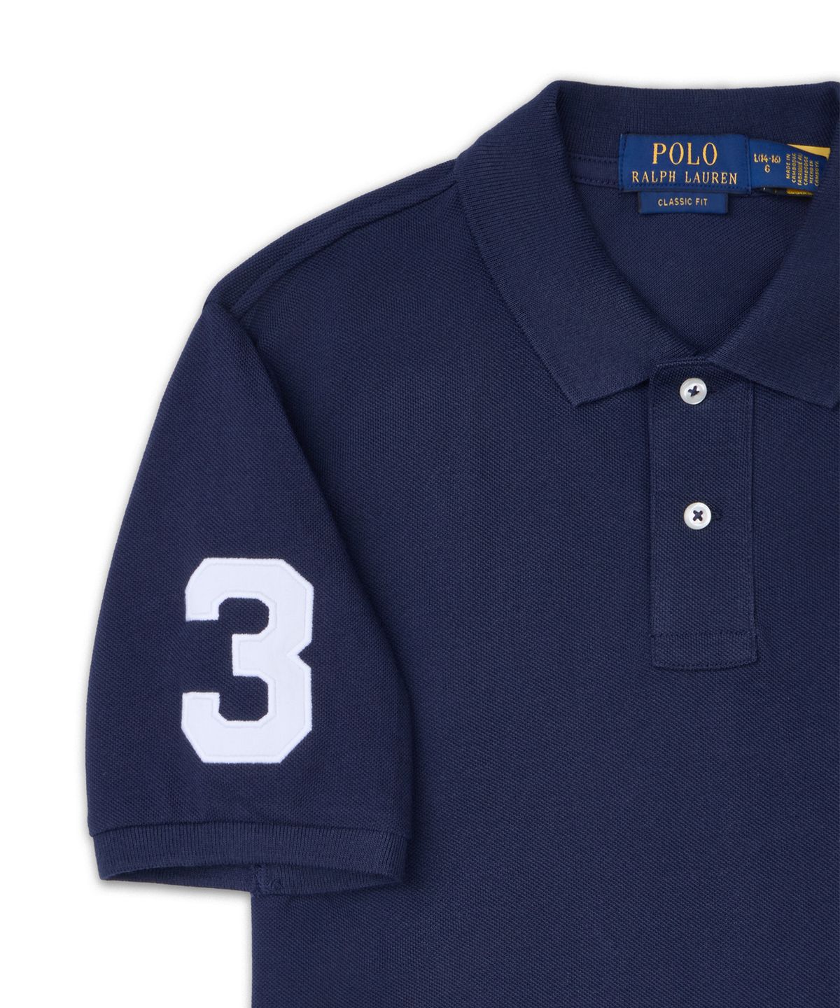 폴로 랄프 로렌 칠드런(POLO RALPH LAUREN CHILDREN) 빅 포니 코튼 메시 폴로 셔츠-네이비