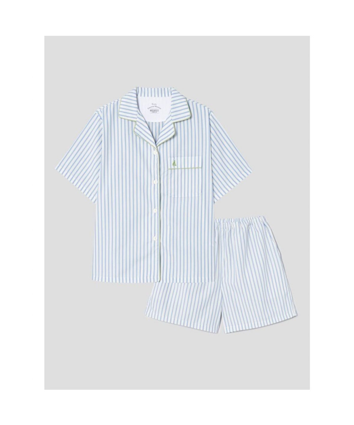 빈폴 액세서리(BEANPOLE ACCESSORY) 코튼 폴리 스트라이프 반소매 파자마 SET - 블루