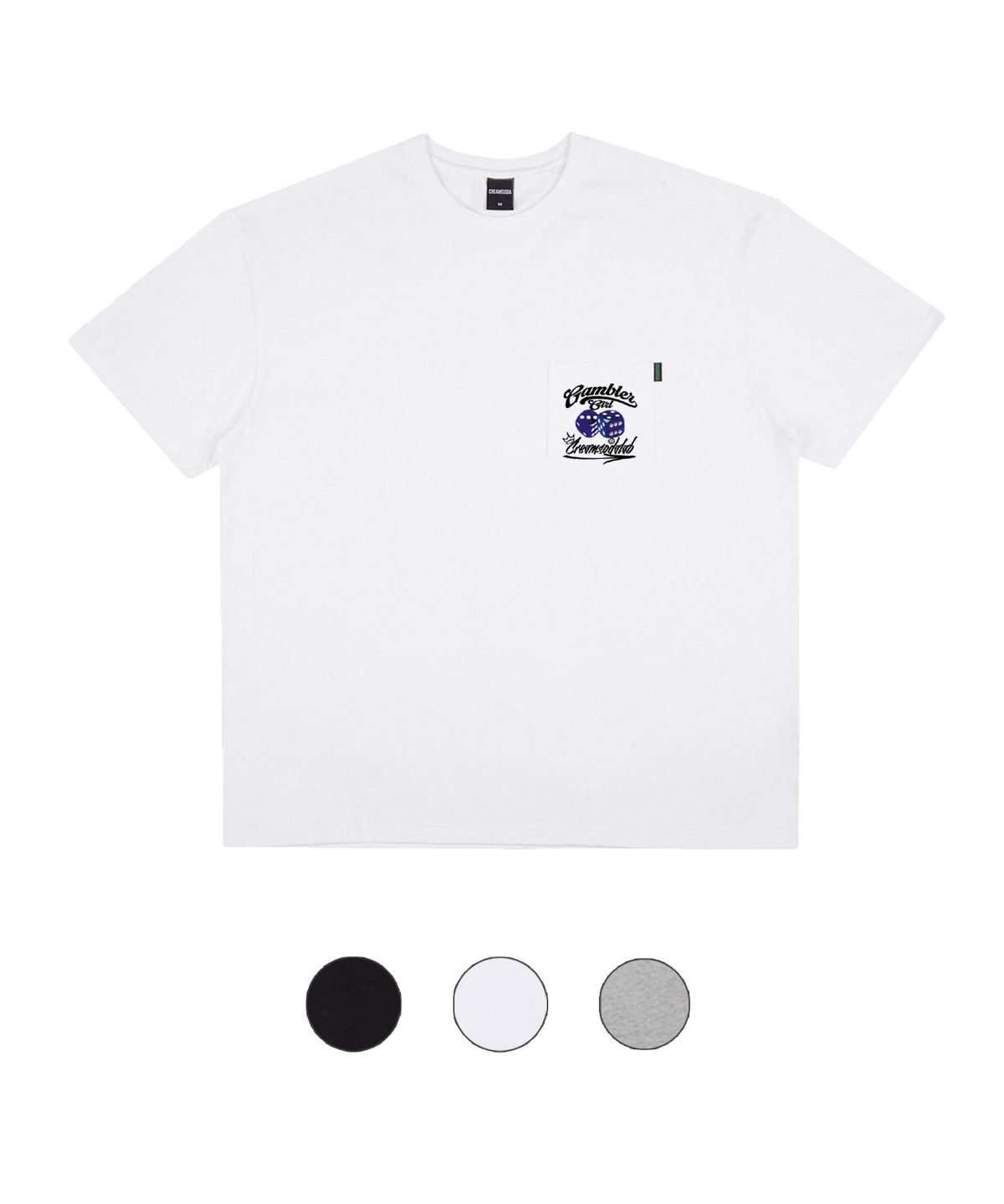 크림소다랩(CREAM SODA LAB) 겜블러 걸 다이스 포켓 반팔티