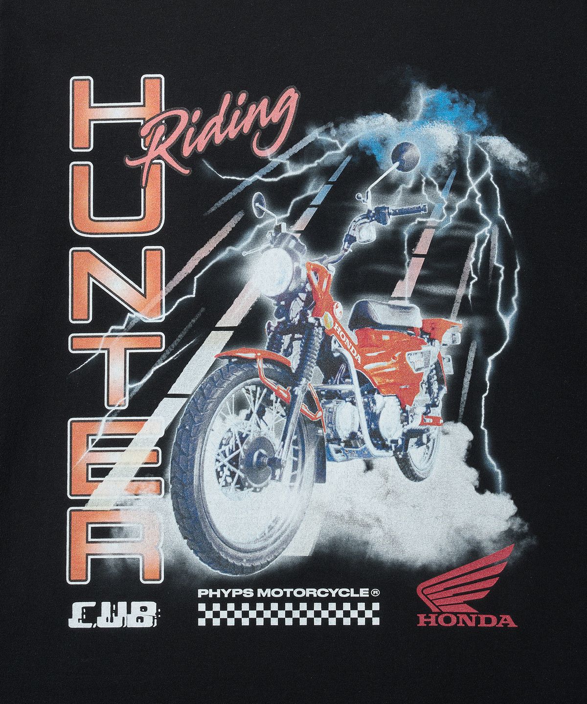 핍스 모터사이클(PHYPS MOTORCYCLE) Lighting Hunter Cub Short Sleeve Black