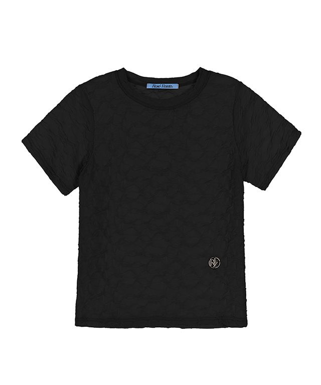 MUSINSA公式 | ROSÉ FRANTZ Wrinkle Slimfit T-shirt [Black]