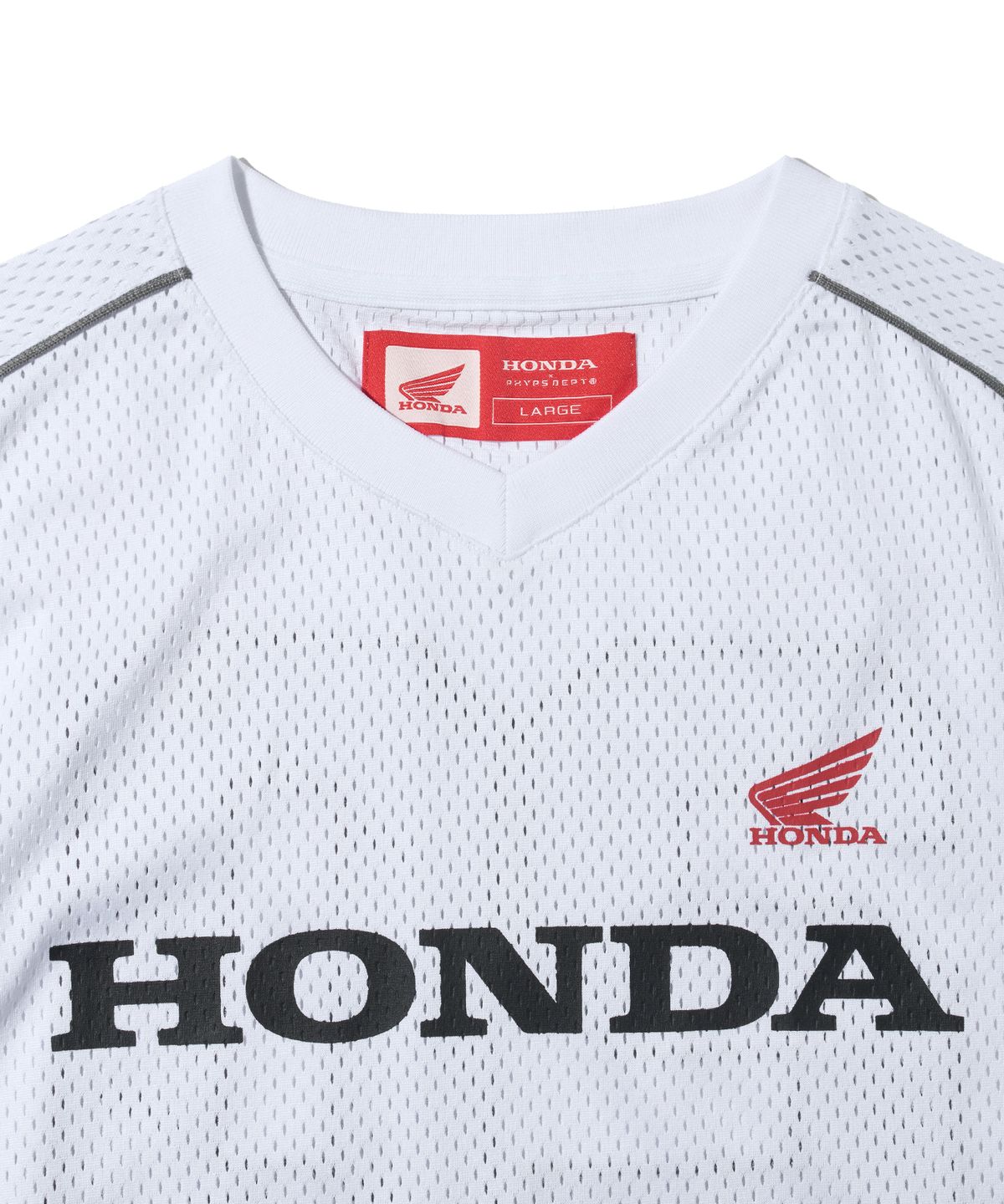 핍스 모터사이클(PHYPS MOTORCYCLE) Motorcycle Piping Mesh Short Sleeve White