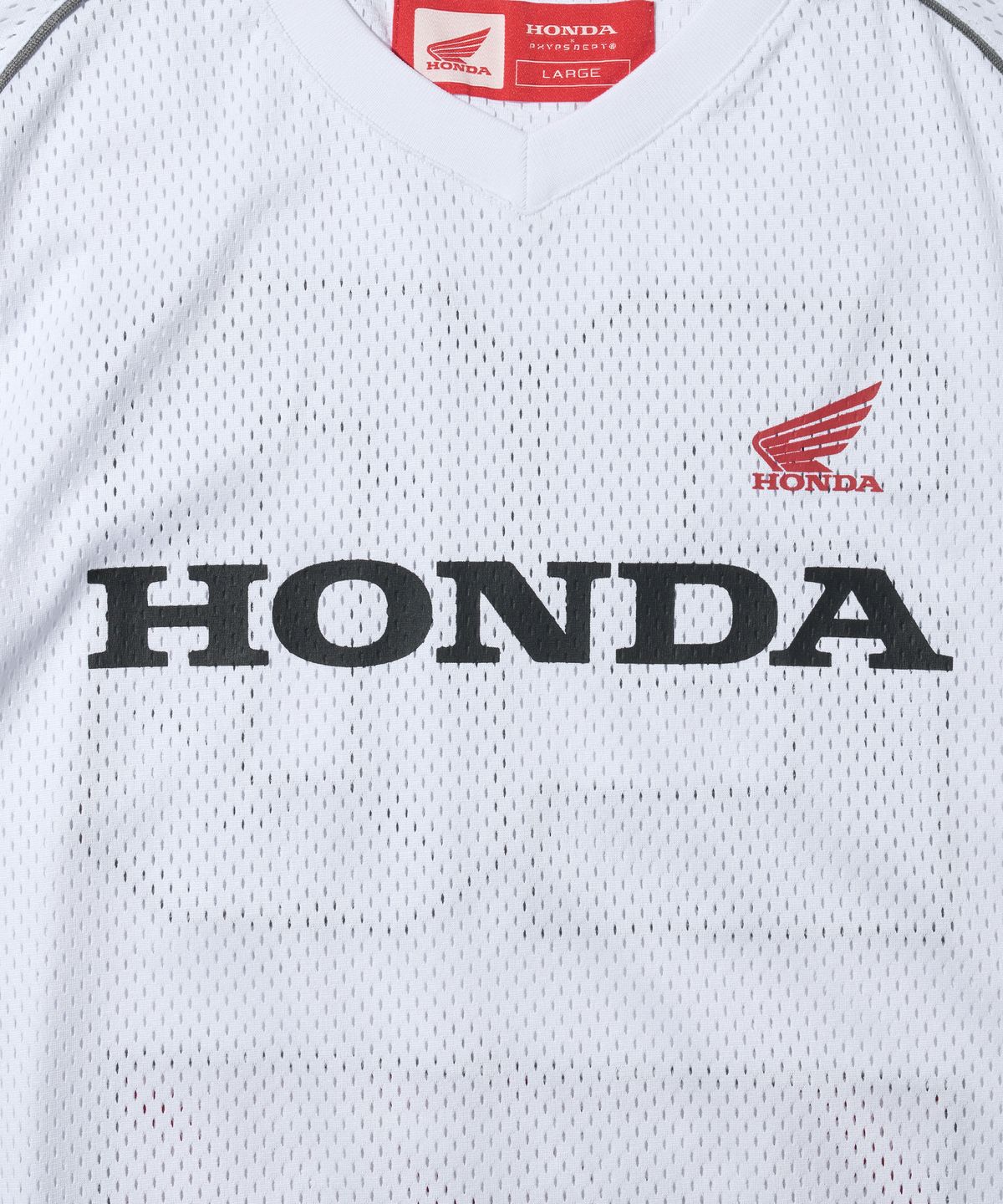 핍스 모터사이클(PHYPS MOTORCYCLE) Motorcycle Piping Mesh Short Sleeve White