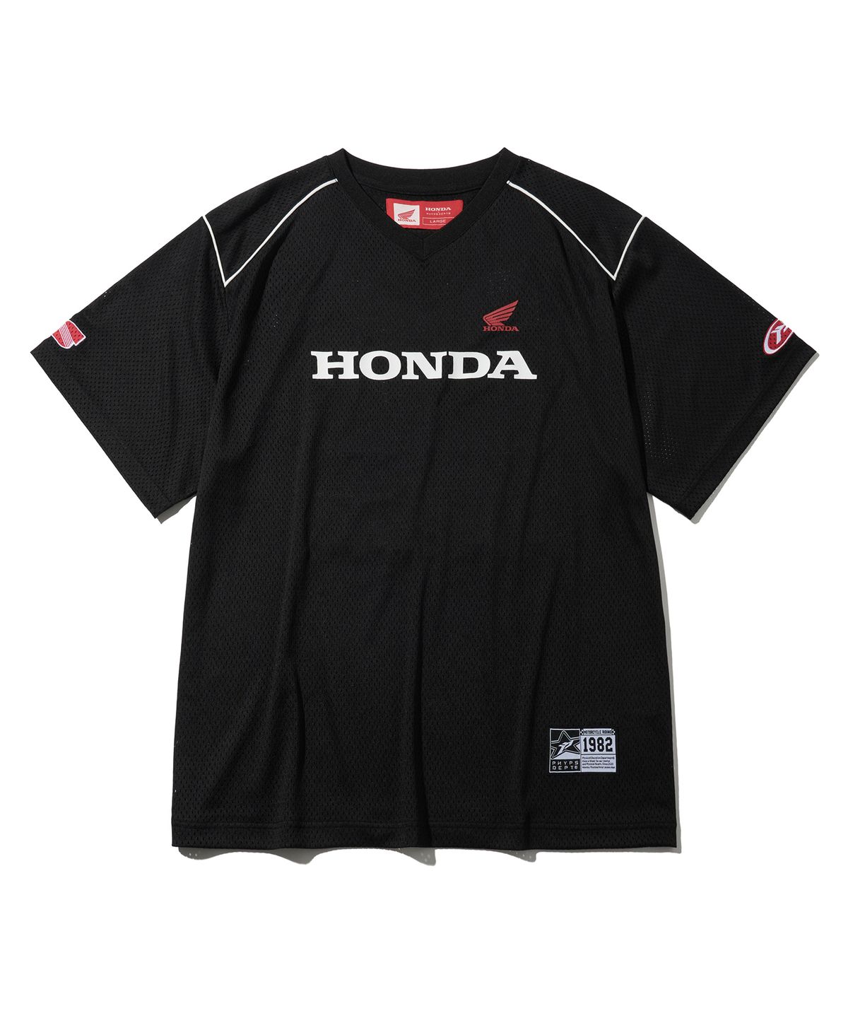 핍스 모터사이클(PHYPS MOTORCYCLE) Motorcycle Piping Mesh Short Sleeve Black