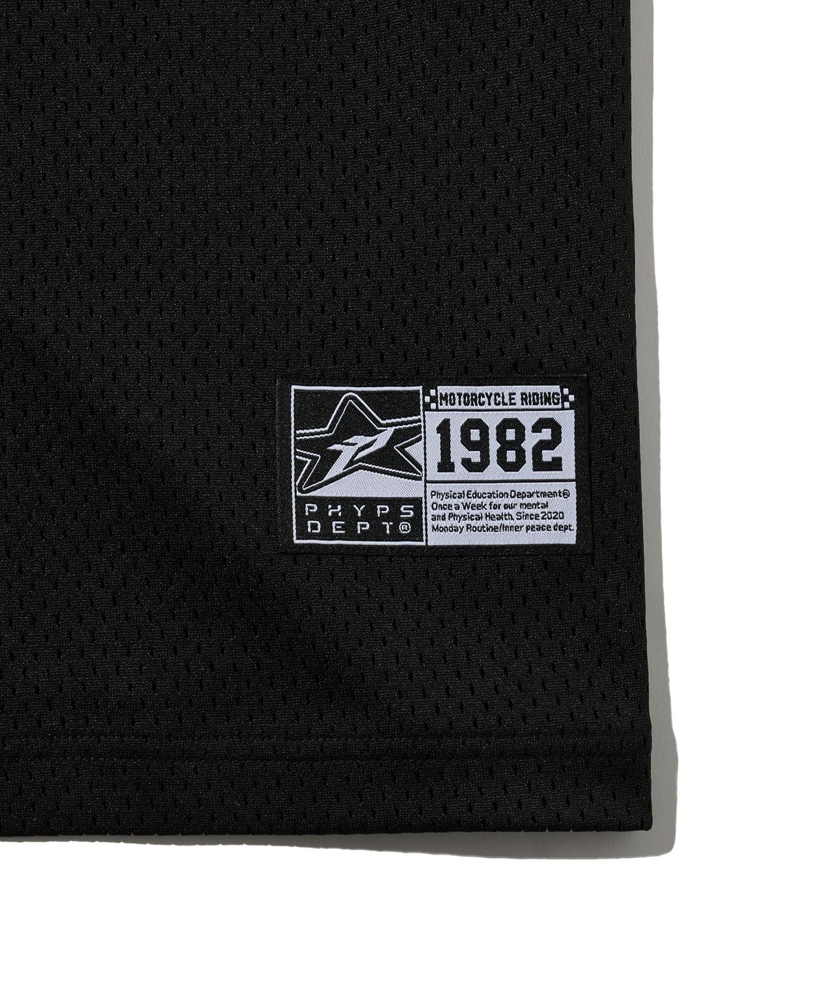 핍스 모터사이클(PHYPS MOTORCYCLE) Motorcycle Piping Mesh Short Sleeve Black