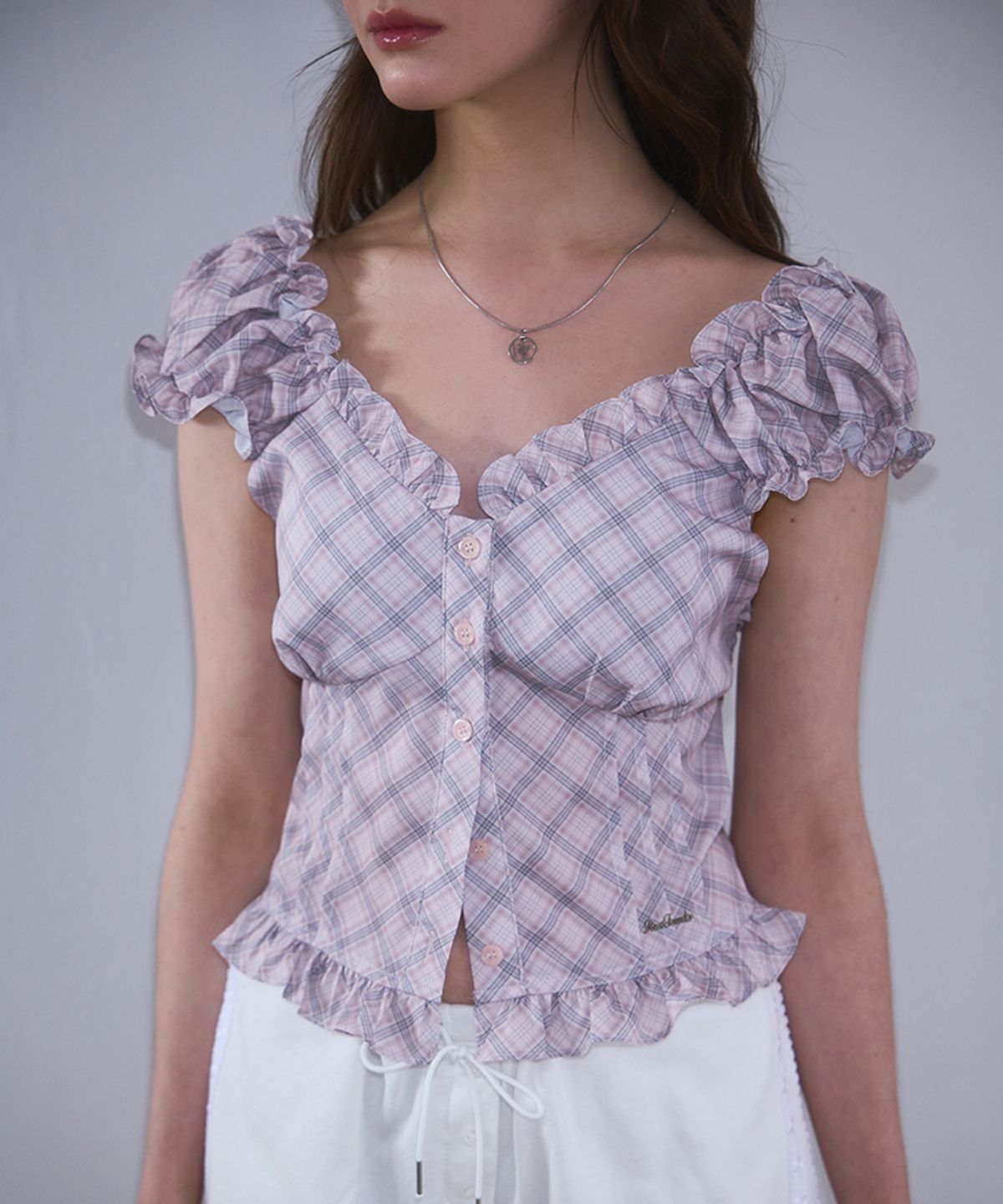 로제프란츠(ROSEFRANTZ) Frill Shirring Sleeveless [Pink]