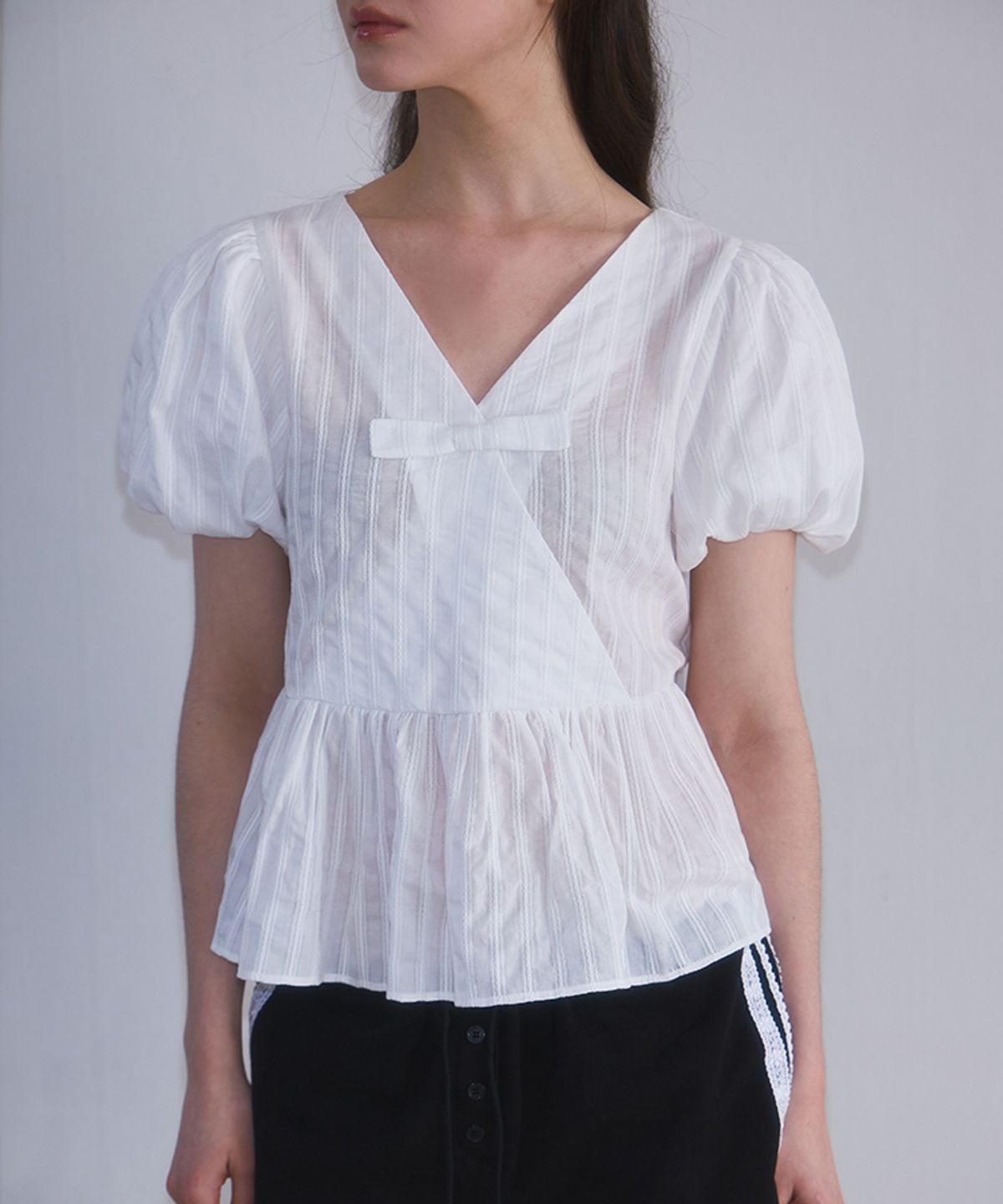 로제프란츠(ROSEFRANTZ) Wrap Pumpkin Blouse [White]