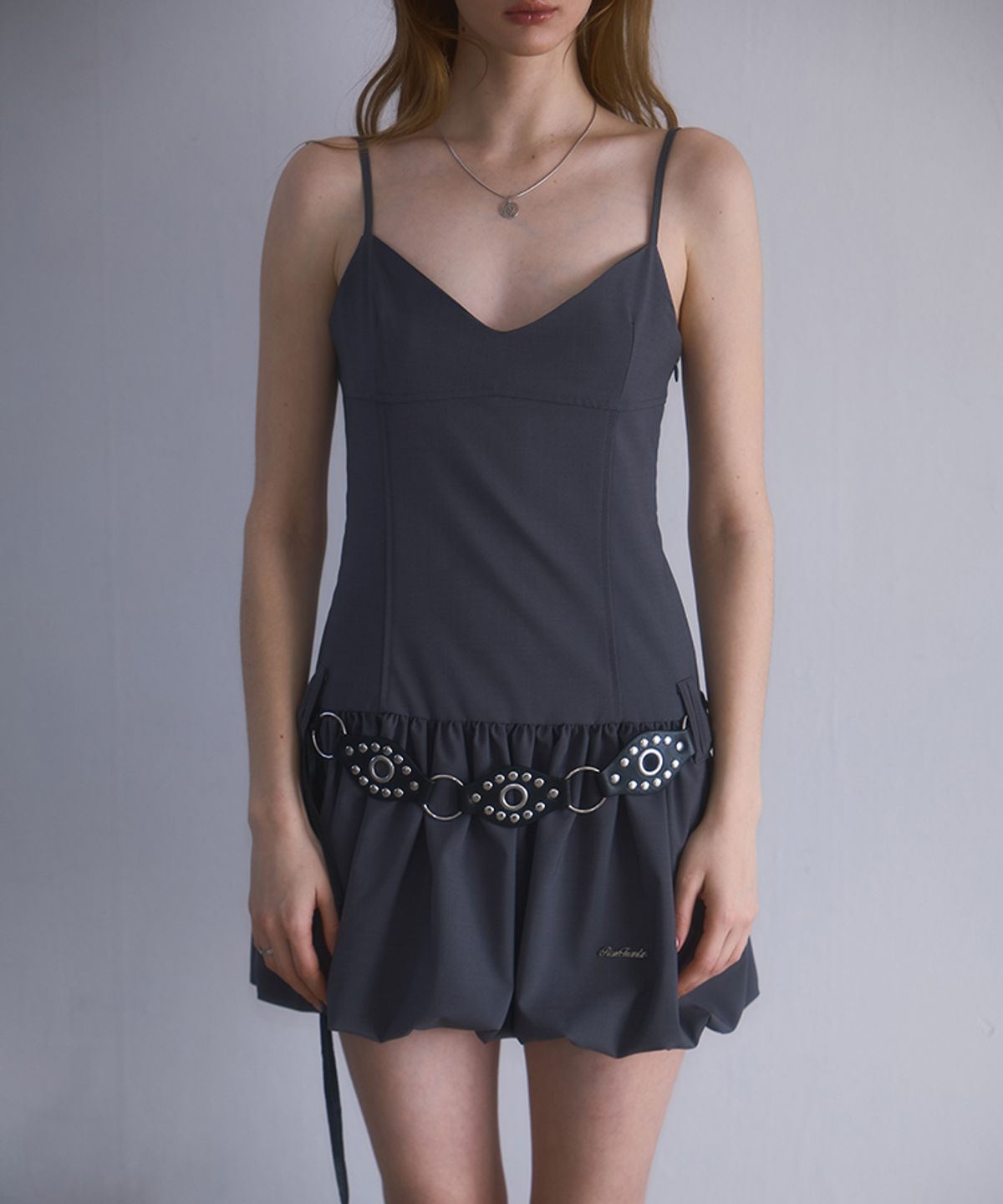 로제프란츠(ROSEFRANTZ) Rose Balloon Mini Dress [Charcoal]