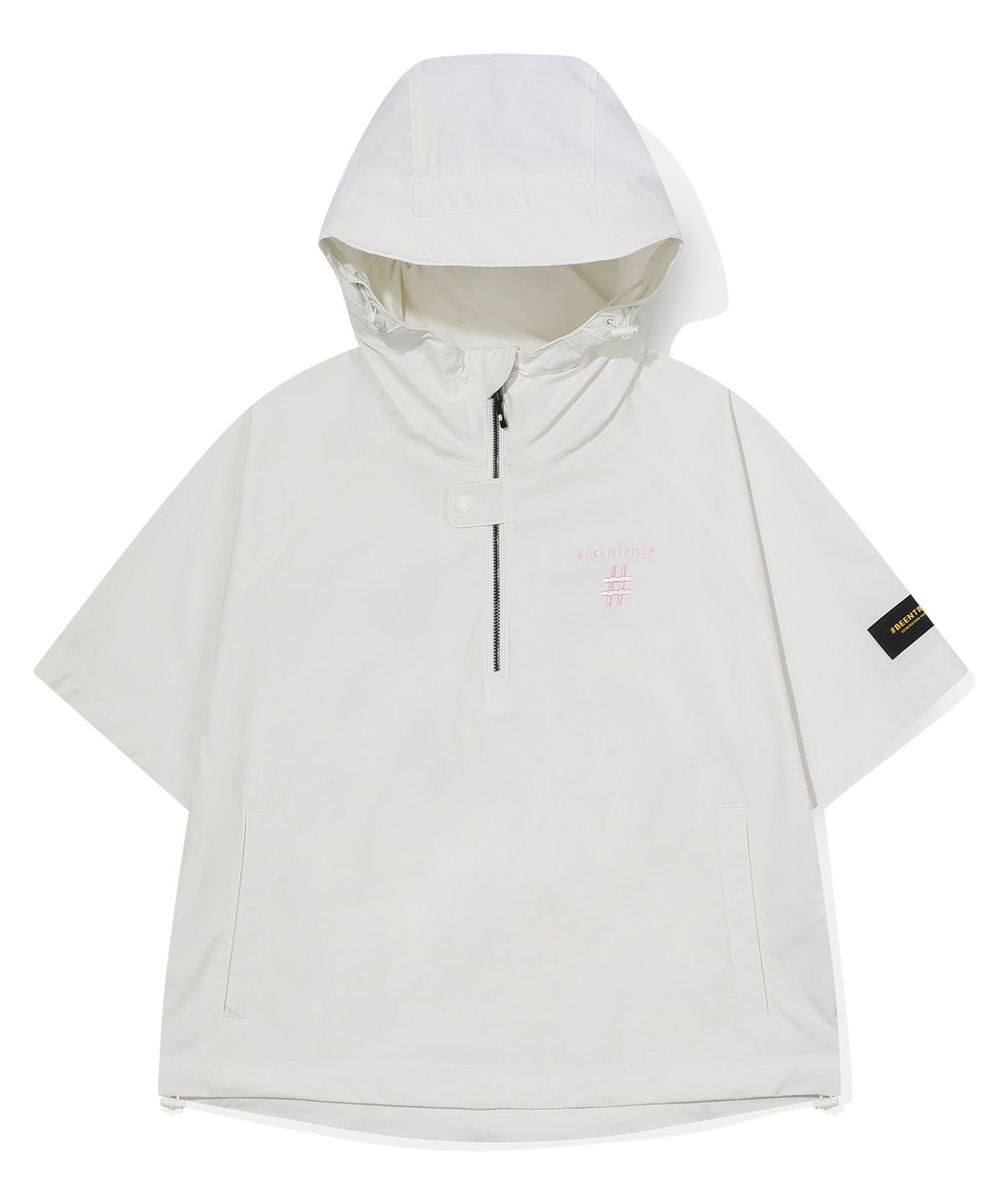 빈트릴 뉴욕(BEENTRILL NEWYORK) 우먼즈 스프레이 로고 우븐 아노락 점퍼(오프화이트)