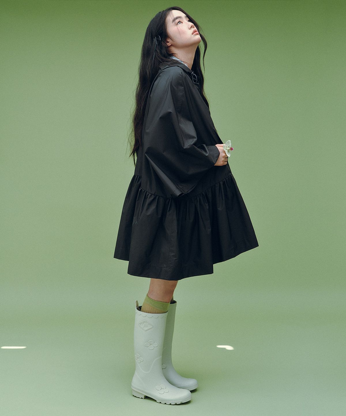 락피쉬웨더웨어(ROCKFISH WEATHERWEAR) [X MINJUKIM] FLORAL PATCH RAIN BOOTS LONG - 4 colors