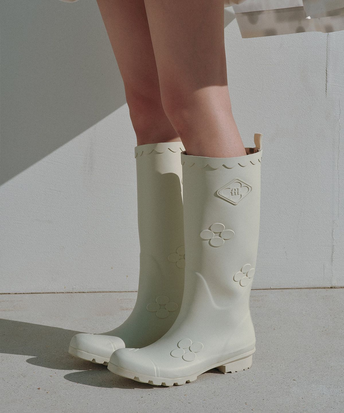 락피쉬웨더웨어(ROCKFISH WEATHERWEAR) [X MINJUKIM] FLORAL PATCH RAIN BOOTS LONG - 4 colors