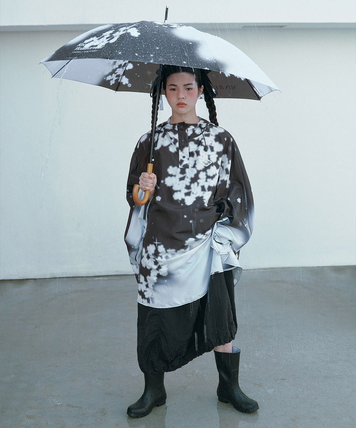 락피쉬웨더웨어(ROCKFISH WEATHERWEAR) [X MINJUKIM] FLORAL PATCH RAIN BOOTS SHORT - 4 colors