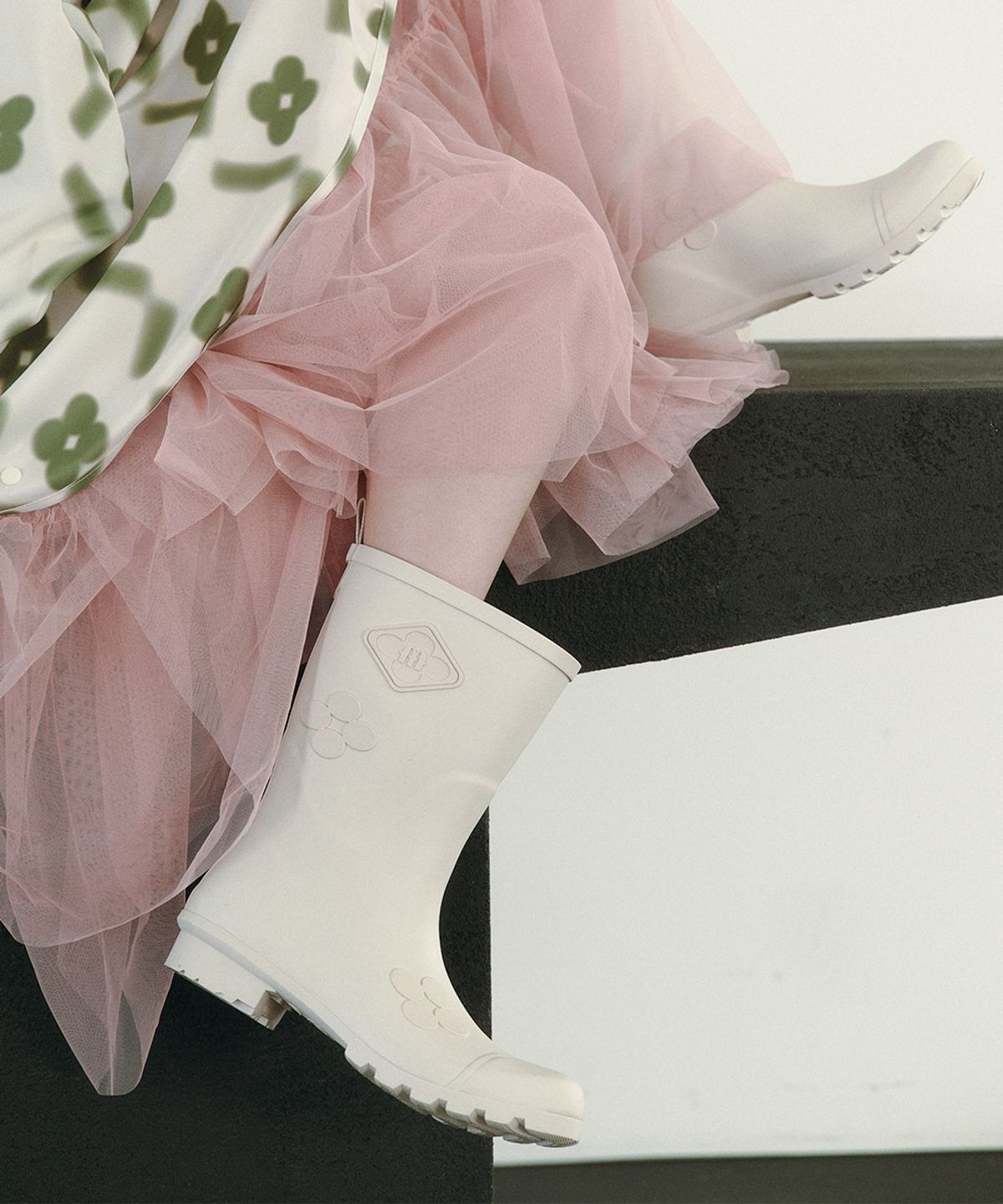 락피쉬웨더웨어(ROCKFISH WEATHERWEAR) [X MINJUKIM] FLORAL PATCH RAIN BOOTS SHORT - 4 colors